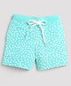 Tiny Girl Polka Dots Printed Shorts With Ribbed Waist - Aqua