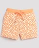 Tiny Girl Shorts With White Print And Rib Belt - Peach