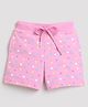 Tiny Girl All Over Hearts Printed Shorts With Ribbed Waist - Pink
