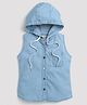 Tiny Girl Sleeveless Denim Hooded Top - Blue