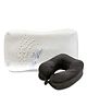 The White Willow Memory Foam U Shaped Neck Rest Travel Cushion with Junior Size Sleeping Bed Pillow - Black