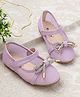 Cute Walk By Babyhug Bellies with Velcro Closure & Bow Applique - Purple