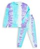 Unicorns Full Sleeves Striped Patterned Tie & Dye Coordinating Set - Purple & Blue