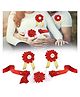 Babymoon Pregnant Woman Baby Shower Photography Props Maternity Belt Mommy to be Daddy to be Badge (Set of 3) - Red