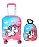 D PARADISE Unicorn Print Hard Case Trolley Bag & Hard-Shell Backpack - 16 Inches & 13 Inches