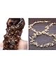 Ziory Pearls Applique Long Hair Vine - Golden