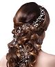 Ziory Flower Detailed Pearl Embellished Hair Vein - Silver