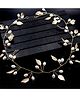Ziory Pearl Embellished Leaf Hair Vein - Golden