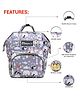 Babymoon Multifunction Backpack Style Maternity Fish Print Diaper Bag - Grey