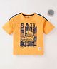 Ed-a-Mamma Sustainable Half Sleeves T-Shirt Boat Print- Yellow