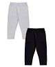 Kiddopanti Pack Of 2 Solid Capri Leggings - Black & White