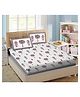 Kids Wonders Pure Cotton Bedsheet and Pillow Set King Size - Green & White