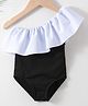 Kookie Kids Sleeveless V Cut Swimsuit Solid- Black & White
