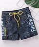 Kookie Kids Swimming Trunks Tropical Print- Navy Blue