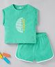 Ed-a-Mamma Coton Sustainable Drop Shoulder Printed T-Shirt with Short Text Print - Green