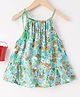 Ed-a-Mamma Rayon Sustainable Strappy Stripe Floral Printed Top - Green