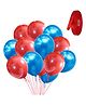 Party Propz Balloons For Decoration with Ribbon Red & Blue - Pack Of 51