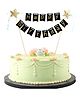 Party Propz Happy Birthday Cake Topper 1Pc - Black
