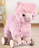 Bonfino Lama Plush Pull Toy |Pull Along Toy (1 Year+) with Attached String| Soft Pull Along Toy for Toddlers |Encourage Walking, Develop Hand-Eye Coordination & Motor Skills| Best Birthday Gift - Pink