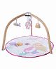 Bonfino 2 in 1 Wooden Baby PlayGym with Soft Cotton Mat & Hanging Toys for Newborns | Tummy Time Baby Activity Playmat | Developmental Sensory Toy | Machine Washable & Easy to Assemble