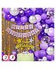 Party Propz Birthday Decoration Combo Cake Topper Violet - Pack Of 45