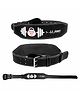 JJ JONEX Weightlifting No Pain No Gain Gym Belt Stabilized Support Lightweight Design  Large - Black