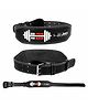 JJ JONEX Weightlifting No Pain No Gain Gym Belt Stabilized Support Lightweight Design Large - Black