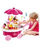 OPINA Battery Operated Ice Cream Toy Cart Play Set with Music & Light with 39 Pieces - Color May Vary