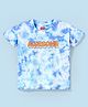 Babyhug 100% Cotton Half Sleeves Tie Dye T-Shirt With Text Print - White & Blue