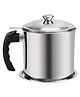 KolorFish  1.3 litres Oil Strainer Filter Cooking Oil Storage Grease Can for Reusing Frying Oil Dispenser Container Stainless Steel Multipurpose- Silver