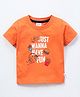 Simply Sinker Half Sleeves T-Shirt Text Print- Orange