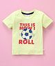 Simply Sinker Half Sleeves T-Shirt Football Print- Green