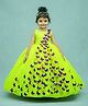 Li&Li BOUTIQUE Sleeveless Spreaded 3D Butterfly Applique & Pearl Embellished Fit & Flare Gown - Lime Green