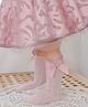 Flaunt Chic Mesh Design Detailed & Bow Embellished Socks - Pink
