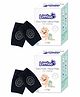 Littloo Baby Safety Protector Knee & Elbow Pads for Anti Slip Crawling Experience Made with Soft Cotton Elastic and Stretchable Pack of 2 - Black