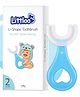 LITTLOO Baby U Shaped Silicone Tooth Brush Soft Bristles Manual Toothbrush 360 Degree Dental Cleaning For Toddlers And Children Food Grade Soft Silicone Brush Head - Blue