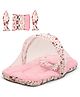 Baybee Cotton Bedding Set For New Born Baby With Mattress, Mosquito Net with Zip Closure, Neck Pillow & 2 Bolsters Baby Sleeping Bag Combo Gadda set - Pink