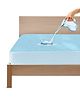 GADDA CO 100% Waterproof Premium Cotton Feel Mattress Protector Double Bed 78x72 Inch|Ultra Soft Breathable & Hypoallergenic Fitted Bed Protector Terry Cover (6.5x6 feet, Fits Upto 10 Inches, Blue)