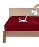 GADDA CO 100% Waterproof Premium Cotton Feel Mattress Protector Double Bed 78x72 Inch|Ultra Soft Breathable & Hypoallergenic Fitted Bed Protector Terry Cover (6.5x6 feet, Fits Upto 10 Inches, Maroon)