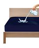 GADDA CO 100% Waterproof Premium Cotton Feel Mattress Protector Twin Bed 72x48 Inch|Ultra Soft Breathable & Hypoallergenic Fitted Bed Protector Terry Cover(6x4 feet, Fits Upto 10 Inches, Dark Blue)