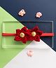 Knotty Ribbons Velvet Flower Applique Headband - Red