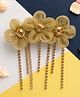 Knotty Ribbons Tulle Flower Sequin Embellished Alligator Hair Clip - Golden