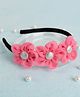 Knotty Ribbons Chiffon Four Flower Applique Hair Band - Pink