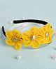 Knotty Ribbons Chiffon Four Flower Applique Hair Band - Yellow
