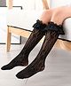 Flaunt Chic Mesh Designed Lac Embellished Socks - Black