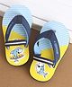 Cute Walk by Babyhug Slip On Flip Flops Stripes & Dolphin Print -  Blue Yellow & Blue