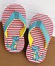 Cute Walk by Babyhug Casual Slip On Stripes Flip Flops with Dino Print - Red