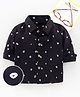 JAV Creations Full Sleeves All Over Bandhej Motif Designed Shirt - Black