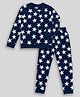 Unicorn Full Sleeves All Over Stars Printed Tee With Coordinating Pyjama - Blue