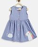 Nauti Nati Sleeveless Unicorn Embroidered Pintuck Dress - Blue